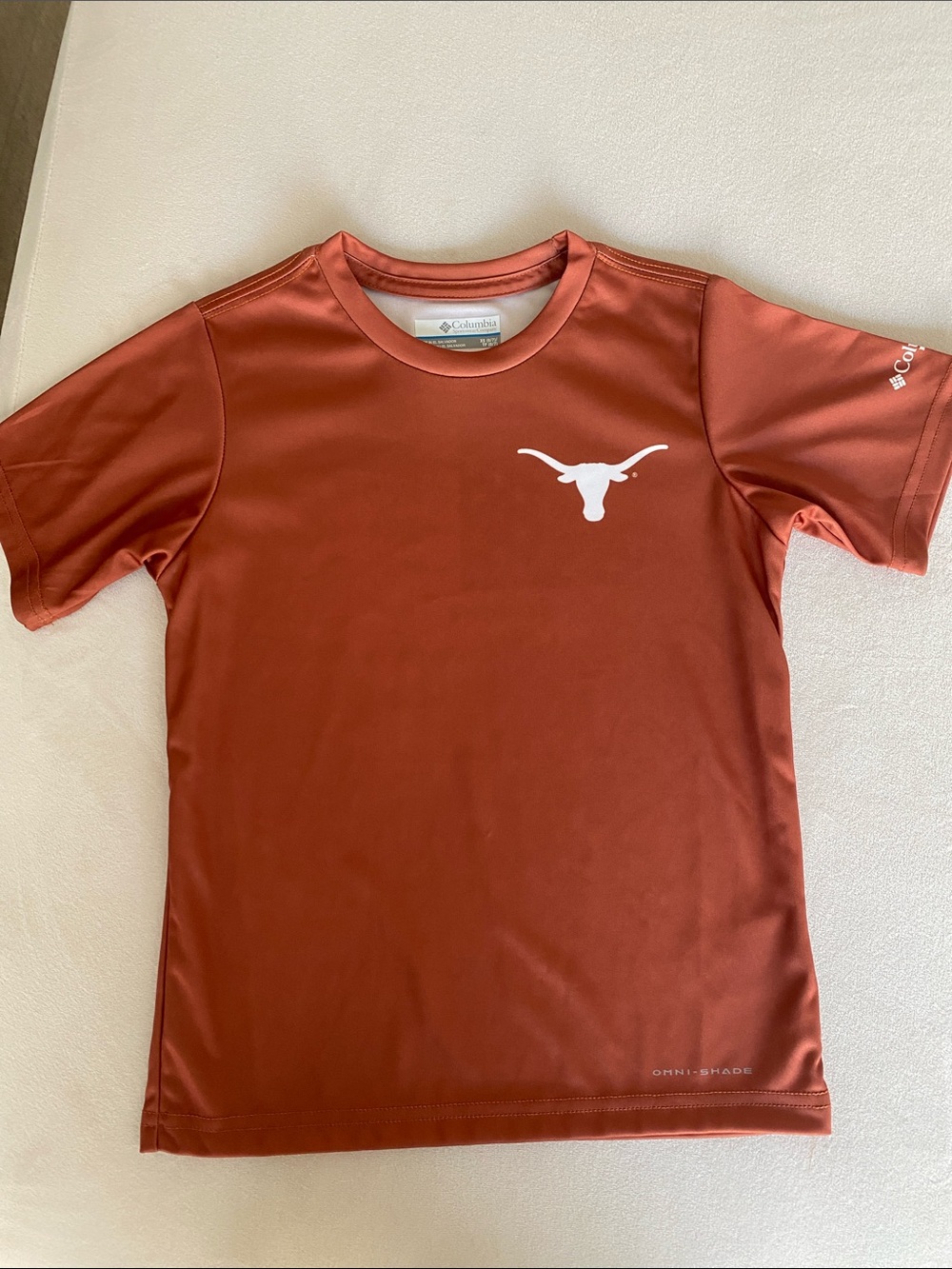 New boys Columbia Texas Longhorn sports jersey tee size XS 6/7